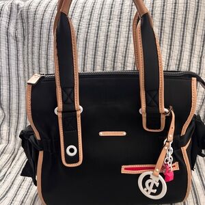 Juicy Couture Black and Tan Shoulder Bag